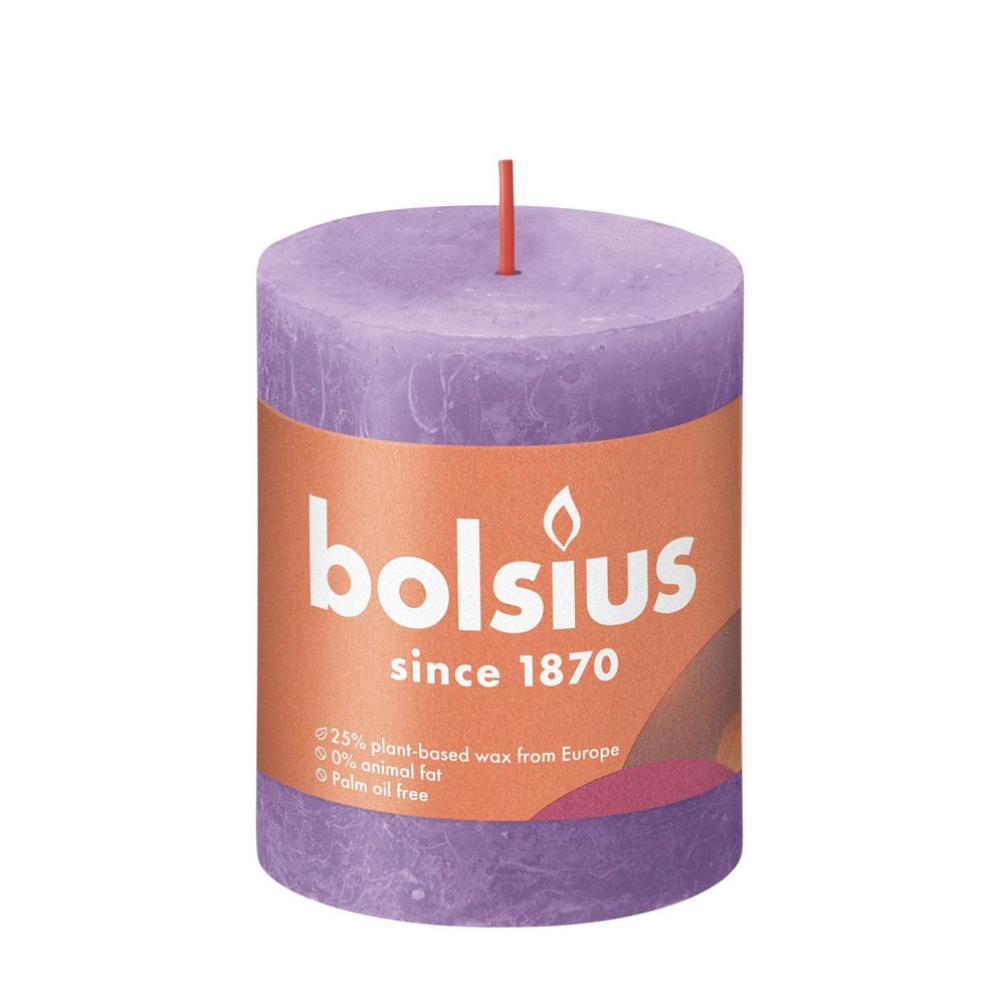 Bolsius Vibrant Violet Rustic Shine Pillar Candle 8cm x 7cm £4.04